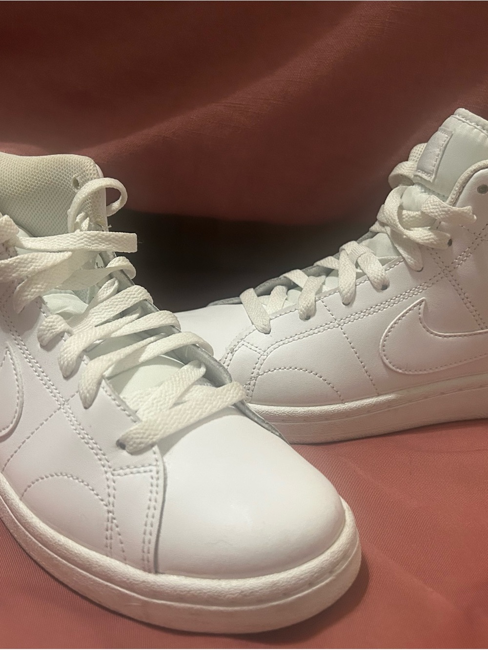 Nike White High-Top Leather Sneakers